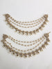 Dull Gold kundan pearl Ear Chain/Sahare/Pearl kaan chain/Earring support chain/Indian Jewelry/Pakistani Jewelry/Bahubali Eaarrings sahara