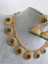 Green Guttapusalu Pearl Gold Necklace/Gold Necklace/Indian Choker/South Indian Necklace/One Gram Gold /Temple Jewelry/South Indian jewelry