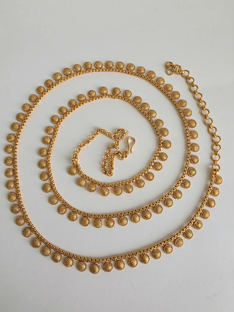Delicate gold-plated Belly Chain/Belly chain/Belt/Indian waist belt/Kamarpatta/waist chain/jewelry belt/Kamarbandh/Pearl Belt