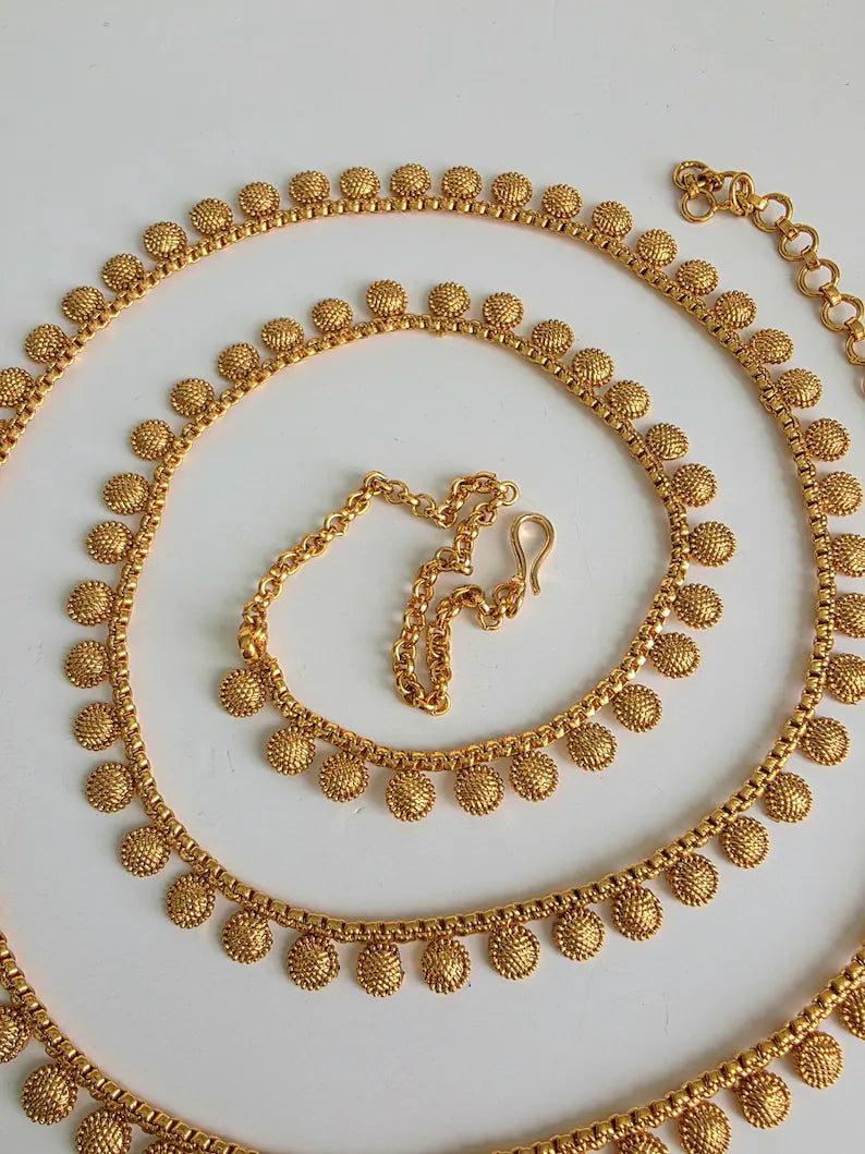 Delicate gold-plated Belly Chain/Belly chain/Belt/Indian waist belt/Kamarpatta/waist chain/jewelry belt/Kamarbandh/Pearl Belt