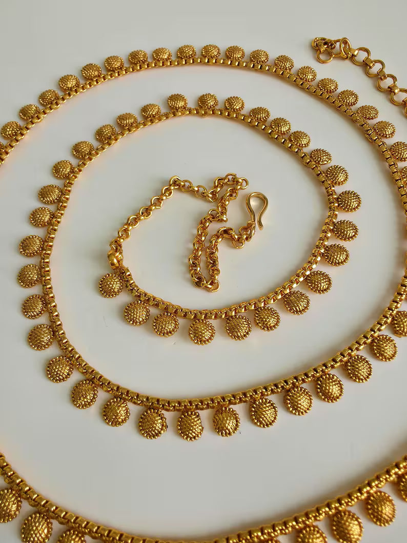 Delicate gold-plated Belly Chain/Belly chain/Belt/Indian waist belt/Kamarpatta/waist chain/jewelry belt/Kamarbandh/Pearl Belt