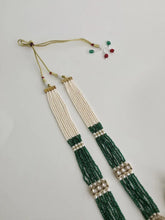 Green Pearl Kundan Mala long necklace set/Kundan rani haar/Kundan Mala Set/Multi strand necklace/Indian jewelry/Kundan jewelry, Pakistani
