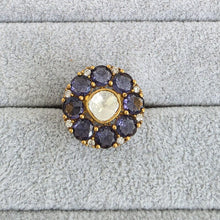 Purple Fine Victorian Moissanite Polki Ring/Adjustable Ring/Indian Ring/Pakistani/Punjabi/Indian Jewelry/Statement ring, Cocktail Ring