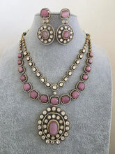 Pink Victorian Moissanite polki Cz diamond Necklace, Indian Bridal Jewelry, Bollywood Sabyasachi Designer necklace, Pakistani Wedding