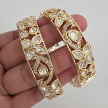 Moissanite Tyaani premium kundan gold plated openable bangle Pair/Statement bangles/Designer,Celebrity/Bridal /Indian Wedding/Pakistani