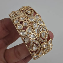 Moissanite Tyaani premium kundan gold plated openable bangle Pair/Statement bangles/Designer,Celebrity/Bridal /Indian Wedding/Pakistani