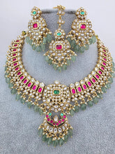 Ruby Green Finest Polki Kundan Indian Bridal Necklace, Wedding necklace,Fine kundan jewelry,Pakistani Jewelry, Indian Jewelry,Bridal Jewelry