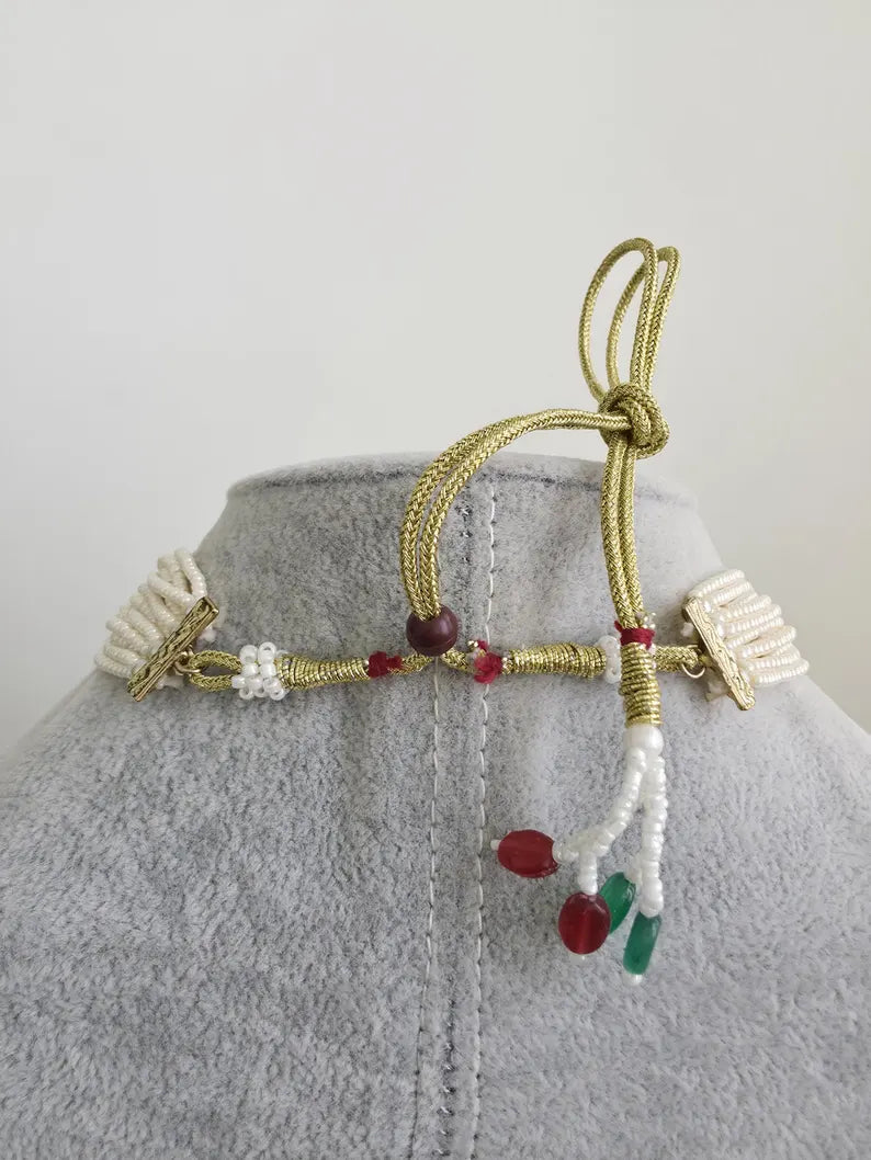 White pearl Kundan choker Necklace/Bollywood Jewelry/Indian bridal Kundan necklace/indian Pakistani Punjabi wedding jewelry