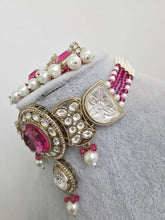 Magenta pearl Kundan choker Necklace/Bollywood Jewelry/Indian bridal Kundan necklace/indian Pakistani Punjabi wedding jewelry
