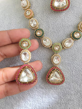Multi Antique Dull Gold Kundan Pearl Necklace Set/ Kundan necklace/Bollywood Jewelry/Indian jewelry/ Pakistani necklace/ punjabi necklace