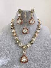Multi Antique Dull Gold Kundan Pearl Necklace Set/ Kundan necklace/Bollywood Jewelry/Indian jewelry/ Pakistani necklace/ punjabi necklace