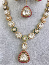 Multi Antique Dull Gold Kundan Pearl Necklace Set/ Kundan necklace/Bollywood Jewelry/Indian jewelry/ Pakistani necklace/ punjabi necklace