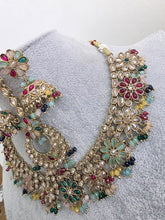 Multi Antique Polki Kundan necklace set/Reverse Ad Necklace/Statement necklace/Indian/Punjabi Necklace/Pakistani Jewelry/Bridal necklace/