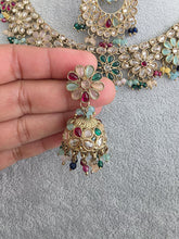 Multi Antique Polki Kundan necklace set/Reverse Ad Necklace/Statement necklace/Indian/Punjabi Necklace/Pakistani Jewelry/Bridal necklace/