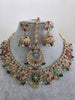 Multi Antique Polki Kundan necklace set/Reverse Ad Necklace/Statement necklace/Indian/Punjabi Necklace/Pakistani Jewelry/Bridal necklace/