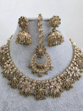 Mehendi Antique Polki Kundan necklace set/Reverse Ad Necklace/Statement necklace/Indian/Punjabi Necklace/Pakistani Jewelry/Bridal necklace/