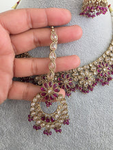 Purple Antique Polki Kundan necklace/Reverse Ad Necklace/Statement necklace/Indian/Punjabi Necklace/Pakistani Jewelry/Bridal necklace