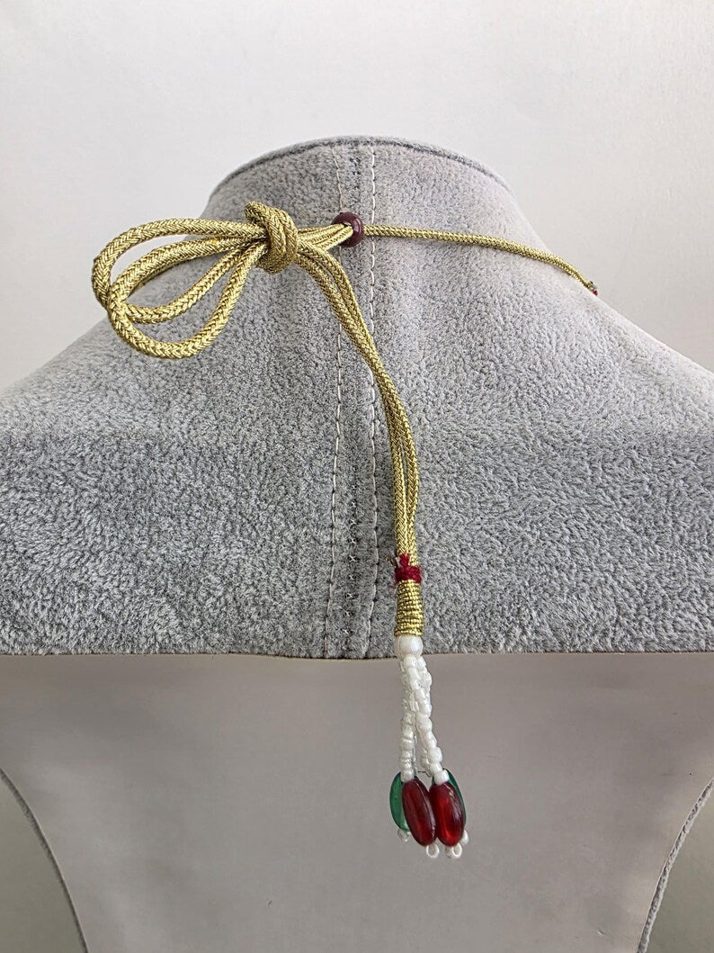 Blue Monalissa Stone CZ stone Victorian necklace, Indian Pakistani wedding jewelry, bridal jewelry, Kundan necklace, Designer necklace