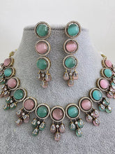 MintPink Monalissa Stone CZ stone Victorian necklace, Indian Pakistani wedding jewelry, bridal jewelry, Kundan necklace, Designer necklace IndianJewelTrends 4.5 out of 5 stars