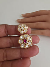 Ruby Bridal Gold Moissanite Kundan Polki Ring/Adjustable Ring/Indian Ring/ Pakistani /Indian Jewelry/Bollywood Jewelry/Indian Wedding