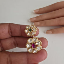 RubyGreen Bridal Gold Moissanite Kundan Polki Ring/Adjustable Ring/Indian Ring/ Pakistani /Indian Jewelry/Bollywood Jewelry/Indian Wedding