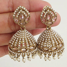 Restocked dull Gold plated Polki Jhumka/stone Jhumka/Indian Jewelry/Pakistani/Punjabi/Indian/Statement earring/Bridal earring/Indian wedding