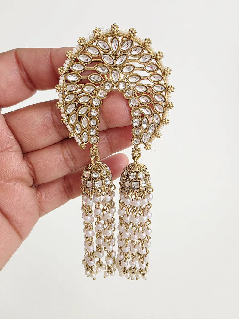 Ambada Kundan Hair Juda Choti Clip/Braid Clip/Indian Bridal Choti Pin /Kundan Hair accessories/Indian Wedding/Bridal Kundan Hair accessories