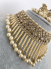 Champagne White Antique Polki Kundan Choker Necklace, Polk Necklace, Indian jewelry, Pakistani necklace, punjabi necklace, bridal wedding