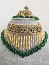 Emerald Green Antique Polki Kundan Choker Necklace, Polk Necklace, Indian jewelry, Pakistani necklace, punjabi necklace, bridal wedding