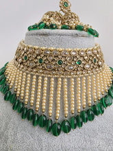 Emerald Green Antique Polki Kundan Choker Necklace, Polk Necklace, Indian jewelry, Pakistani necklace, punjabi necklace, bridal wedding
