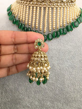 Emerald Green Antique Polki Kundan Choker Necklace, Polk Necklace, Indian jewelry, Pakistani necklace, punjabi necklace, bridal wedding