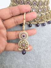 Purple Antique Polki CZ Stones Choker Necklace, Polk Necklace, Indian jewelry, Pakistani necklace, punjabi necklace, bridal wedding