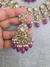 Purple Kundan Necklace Set/ Kundan Choker/ Bollywood Jewelry/ Indian jewelry/ Pakistani necklace/ punjabi necklace/bridal/indian wedding