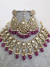 Purple Kundan Necklace Set/ Kundan Choker/ Bollywood Jewelry/ Indian jewelry/ Pakistani necklace/ punjabi necklace/bridal/indian wedding