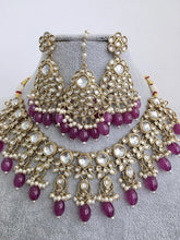 Purple Kundan Necklace Set/ Kundan Choker/ Bollywood Jewelry/ Indian jewelry/ Pakistani necklace/ punjabi necklace/bridal/indian wedding