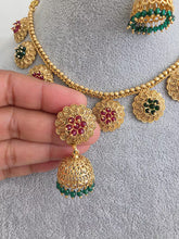 RubyGreen Guttapusalu Pearl Gold Necklace/Gold NecklaceIndian Choker/South Indian Necklace/One Gram Gold /Temple Jewelry/South Indianjewelry