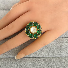 Fine Victorian Moissanite Polki Ring/Adjustable Ring/Indian Ring/Pakistani/Punjabi/Indian Jewelry/Bollywood/Statement ring, Cocktail Ring