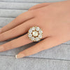 Fine Victorian Moissanite Polki Ring/Adjustable Ring/Indian Ring/Pakistani/Punjabi/Indian Jewelry/Bollywood/Statement ring, Cocktail Ring