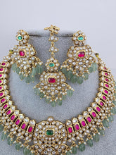 Ruby Green Finest Polki Kundan Indian Bridal Necklace, Wedding necklace,Fine kundan jewelry,Pakistani Jewelry, Indian Jewelry,Bridal Jewelry