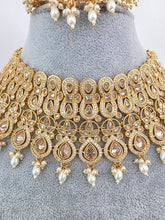 White Bridal gold Polki necklace set, Bridal Jewelry, Indian Pakistani wedding Jewelry, Polki bridal necklace, Indian Necklace