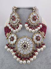 Maroon Pearl Kundan Necklace/Bollywood Jewelry/Indian bridal Kundan necklace/indian Pakistani Punjabi wedding jewelry