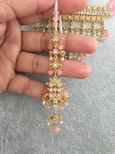 Pink Gold CZ Diamond Pearl Choker Necklace, indian wedding necklace, bridal jewelry, Punjabi Pakistani South Indian necklace