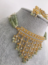 Mint Green Gold CZ Diamond Pearl Choker Necklace, indian wedding necklace, bridal jewelry, Punjabi Pakistani South Indian necklace