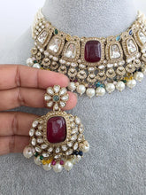 Navratan Multi Polki Kundan necklace set/Antique necklace Set/Indian Jewelry/Pakistani Jewelry set/Wedding necklace/Bridal necklace/Indian
