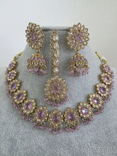 Lavender Antique Polki Kundan necklace set/Reverse Ad Necklace/Statement necklace/Indian/Punjabi Necklace/Pakistani Jewelry/Bridal necklace