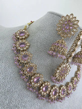 Lavender Antique Polki Kundan necklace set/Reverse Ad Necklace/Statement necklace/Indian/Punjabi Necklace/Pakistani Jewelry/Bridal necklace