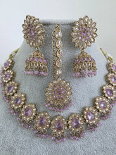 Lavender Antique Polki Kundan necklace set/Reverse Ad Necklace/Statement necklace/Indian/Punjabi Necklace/Pakistani Jewelry/Bridal necklace