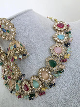 Multi antique Polki Kundan Indian necklace set for Indian Pakistani Wedding Jewelry