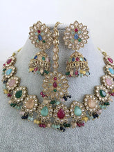 Multi antique Polki Kundan Indian necklace set for Indian Pakistani Wedding Jewelry