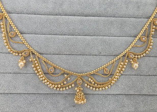 Antique Gold Pearl Belly Chain/Bridal Belly chain/Vaddanam/Kamarpatta/South Indian Jewelry/tagdi/Indian waist belt/jewelry belt/Kamarbandh